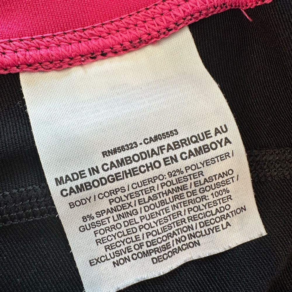 Nike Women’s Black & Pink Dri-Fit Workout Leggings Yoga Pants Size XS - Picture 4 of 6